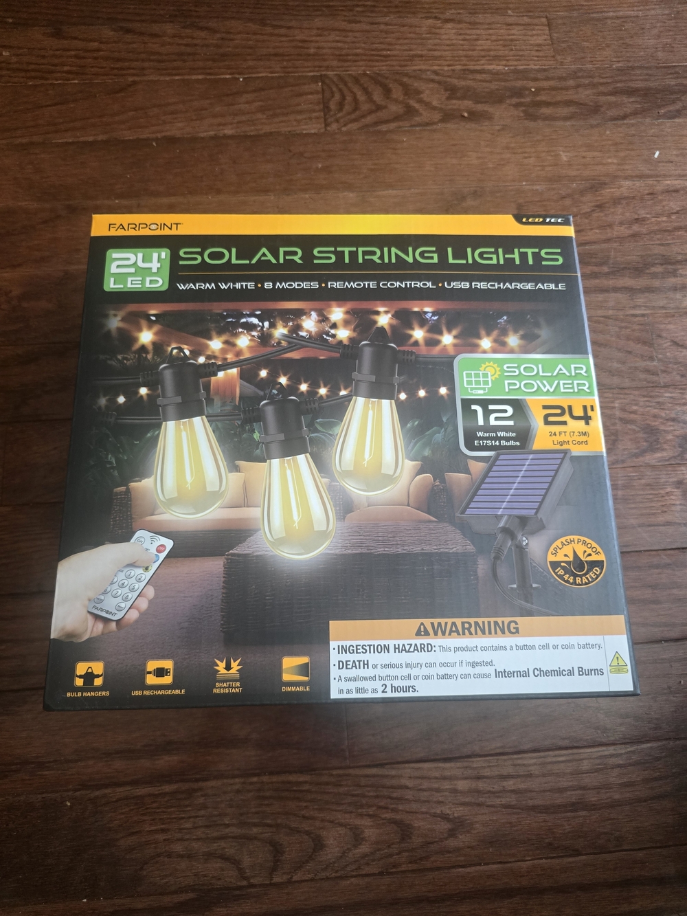 Farpoint 24 LED Solar String Lights - Warm White